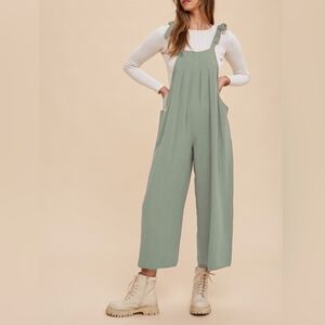Pleated Jumpsuit - Sage